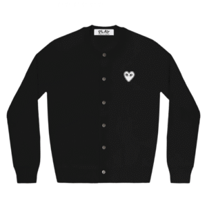 CDG PLAY Women’s Cardigan White Heart Black